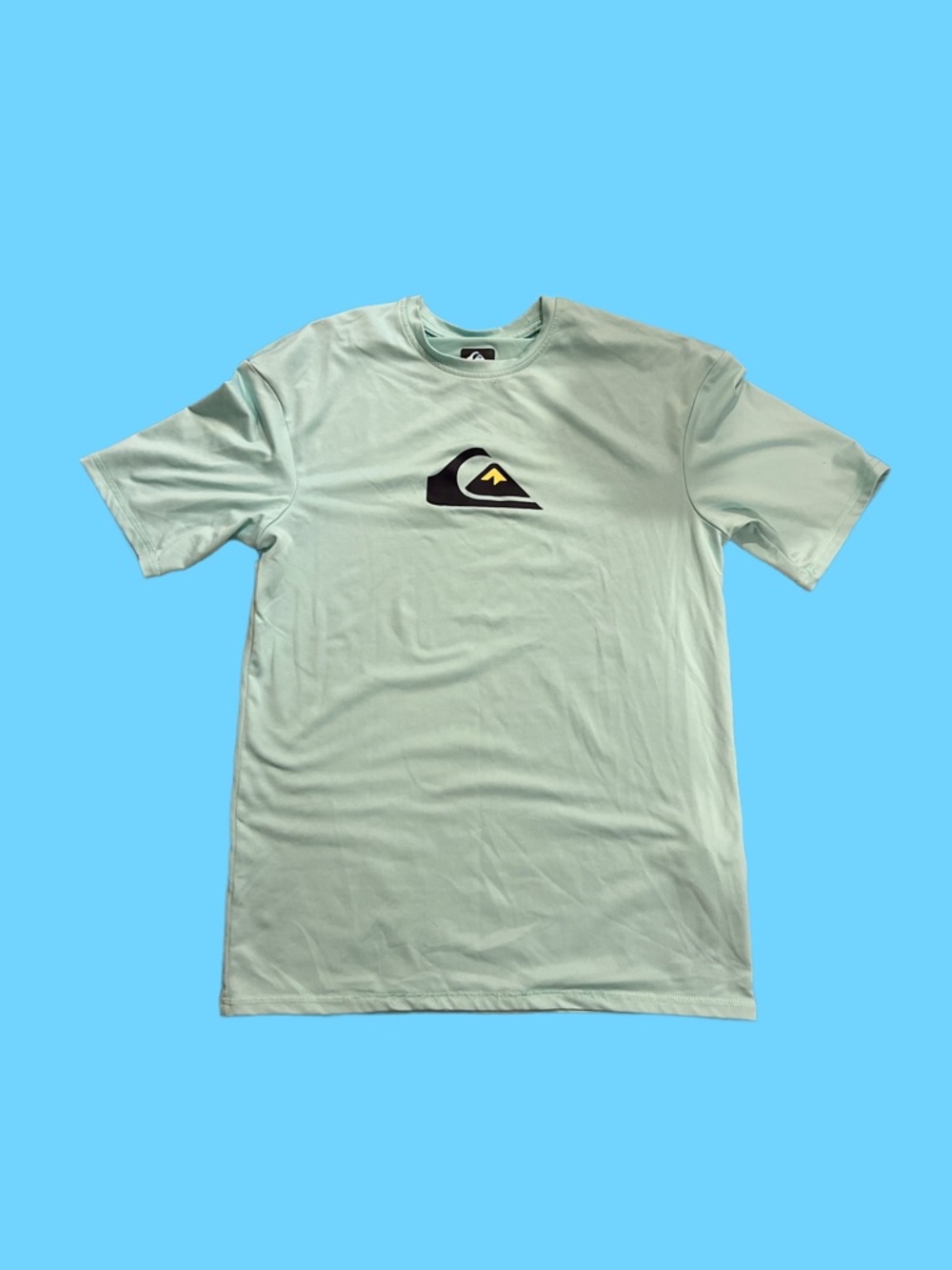 Quiksilver Boys Mint Green Logo Crew Neck Water-shirt/Sun shirt UPF 50+